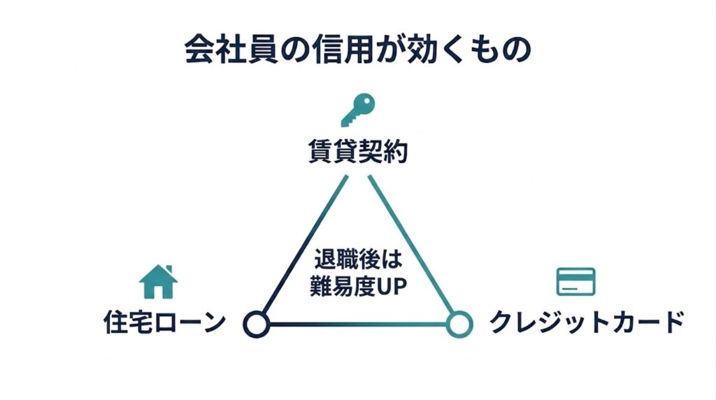 会社員の信用が効く3つの図