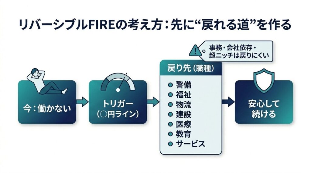 リバーシブルFIREの説明をまとめた図