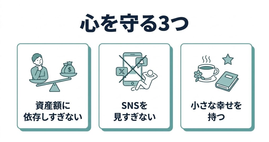 メンタルを崩さない為の4つをわかりやすくした図